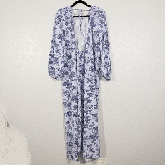 NWT Hill House Lilac Tonal Floral The Simone Maxi Dress Size Medium - Picture 7 of 11